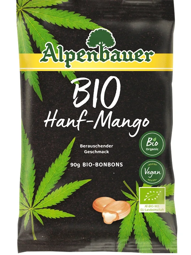 Alpenbauer BIO kaņepju un mango karameles, 90 g
