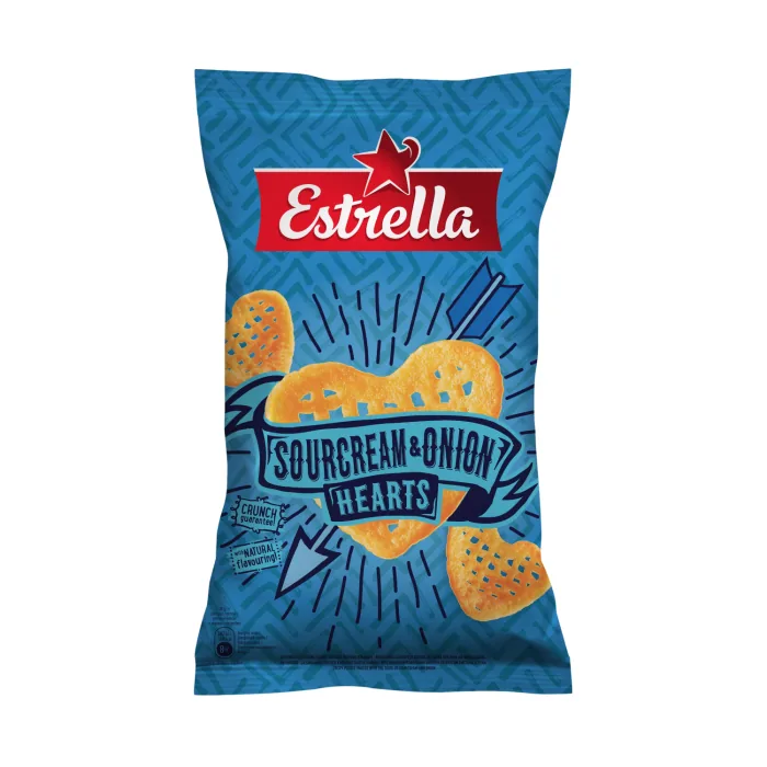 ČIPSI ESTRELLA AR SKĀBĀ KRĒJUMA UN SĪPOLU GARŠU 110G