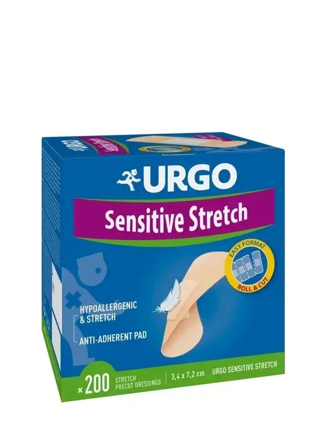 Urgo plāksteri elastīgie 3,4 cm X 7,2 cm, 200 GB