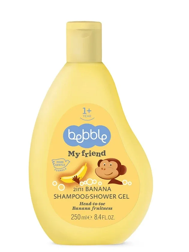 Bebble My Friend 2-в-1 гель для душа и шампунь для детей, банан, 1+, 250 мл