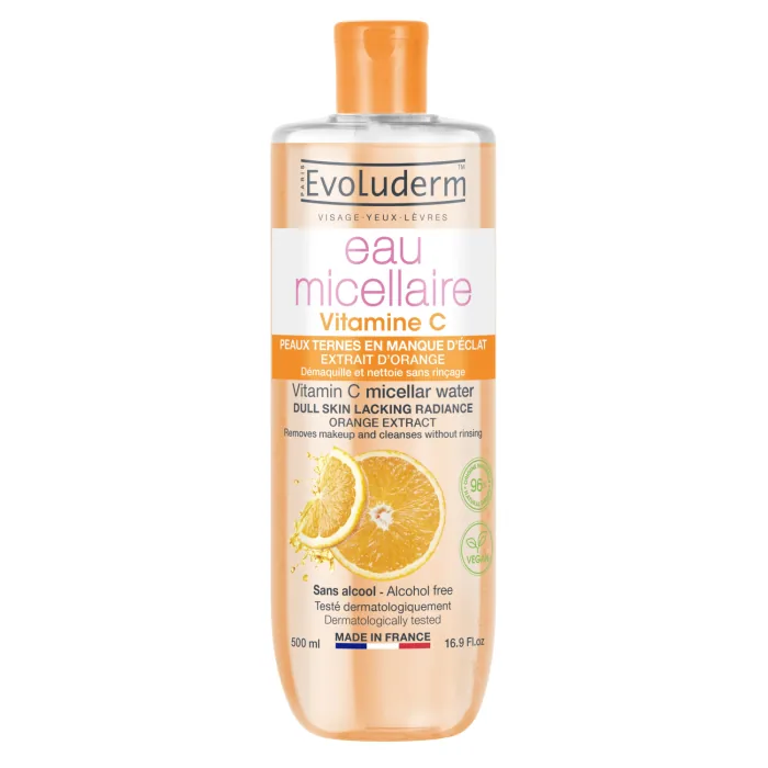 MICELĀRAIS ŪDENS EVOLUDERM AR C VITAMĪNU 500ML