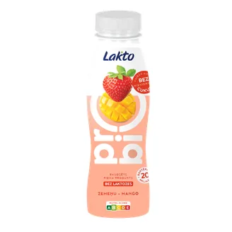 RAUDZĒTS PIENA PRODUKTS LAKTO ZEMENE MANGO BEZLAKTOZES 270G