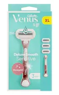 GILLETTE VENUS DELUXE SMOOTH ROSEGOLD SKUVEKLIS AR 3 MAINĀMĀM KASETNĒM