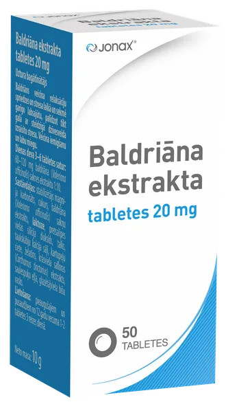 Jonax baldriāna ekstrakts 20 mg tabletes, 50 gab.