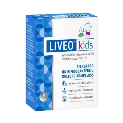 Liveo Kids pienskābo un bifidobaktēriju kultūru komplekss, pulveris N8