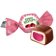 KONFEKTES CREAM-YOGHURT AR KIRŠU GARŠU 1KG