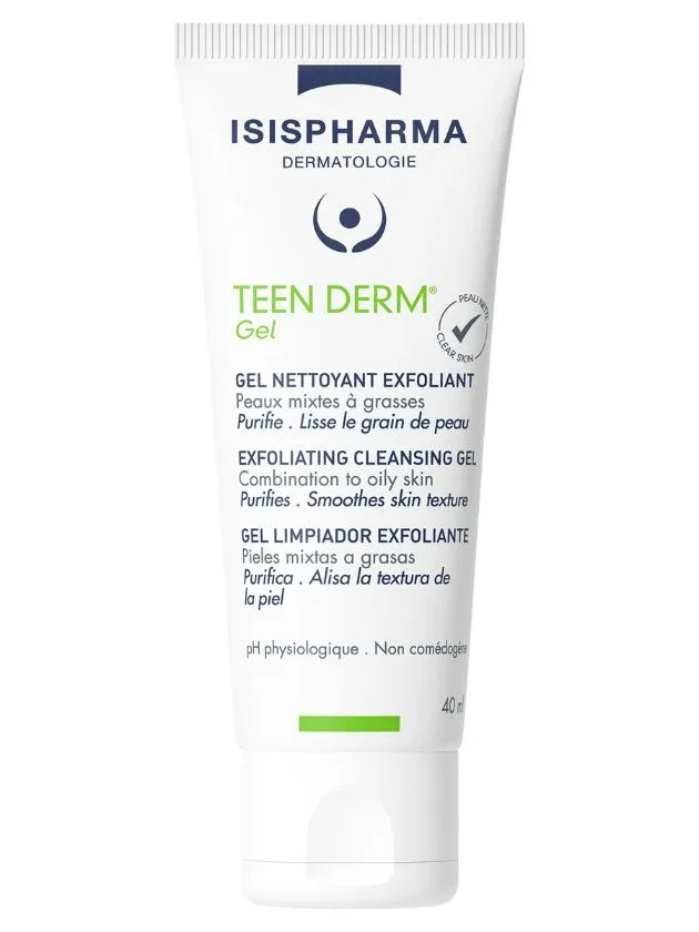 Isispharma Teen Derm® Gel eksfoliējošs attīrošais gels aknes ādai, 40 ml