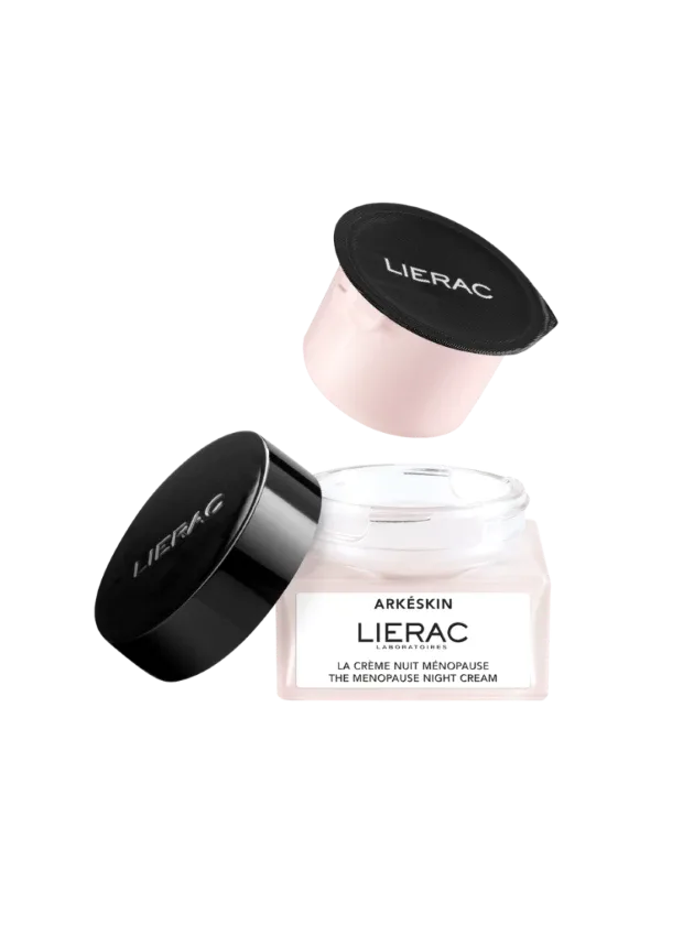 Lierac arkéskin nakts krēms sejas ādas kopšanai menopauzes laikā, uzpildes iepakojums, 50 ml