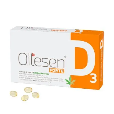 Oilesen Forte D3 vitamīns 4000 SV kapsulas N60