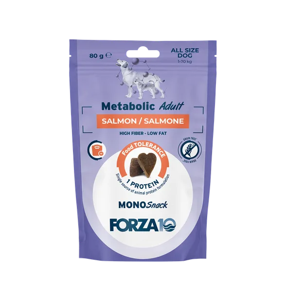FORZA10 Monosnack Metabolic Adult lasis, suņiem gardumi, 80 g