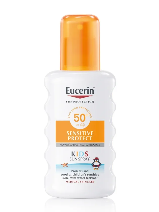 Eucerin Sun Sensitive Protect kids izsmidzināms sauļošanās losjons bērniem ar SPF 50+, 200 ml