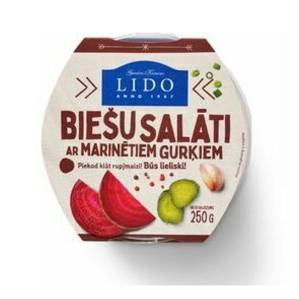 BIEŠU SALĀTI AR MARINĒTIEM GURĶIEM LIDO 250G