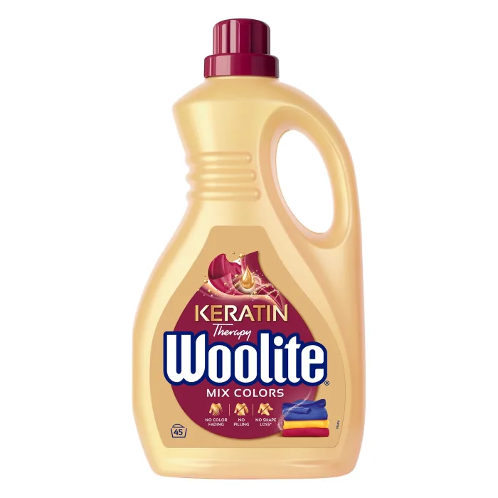 ŠĶIDRAIS MAZGĀŠANAS LĪDZEKLIS WOOLITE MIX COLORS AR KERATĪNU 2,7L 45MR
