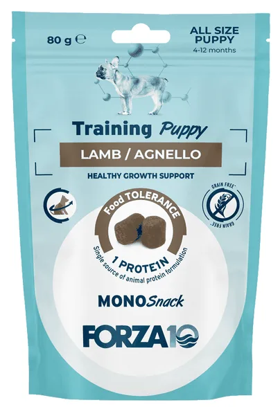 FORZA10 Monosnack Training Puppy jērs, suņiem gardumi, 80 g