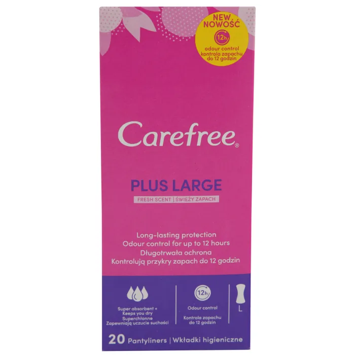 BIKSĪŠU IELIKTNĪŠI CAREFREE FRESH PLUS LARGE 20 GAB.