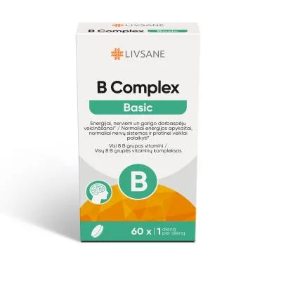 Livsane B vitamīnu komplekss tabletes N60
