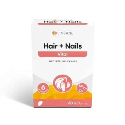 Livsane Hair+Nails Vital kapsulas N60