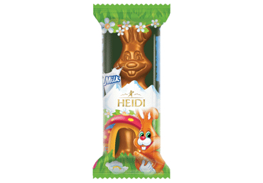 PIENA ŠOKOLĀDES FIGŪRIŅA ZAĶIS AR PIENA PILDĪJUMU HEIDI 45G