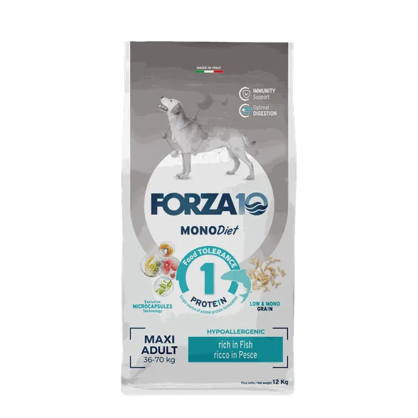FORZA10 Monodiet Maxi Adult ar zivi, suņiem sausā barība, 12 kg