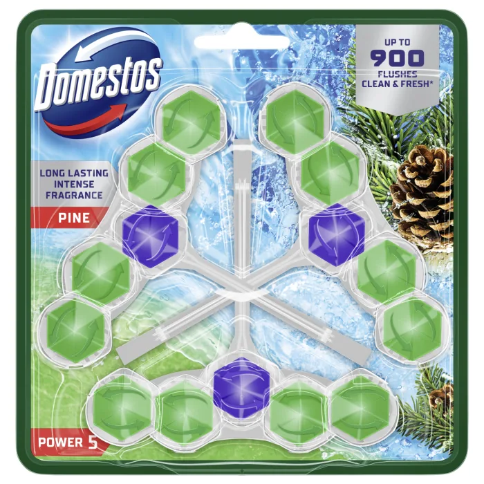 TUALETES BLOKS DOMESTOS TRIO POWER PINE 3X50G