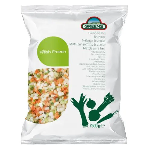 SALDĒTS DĀRZEŅU MAISĪJUMS GREENS BRUNOISE 2.5KG IQF