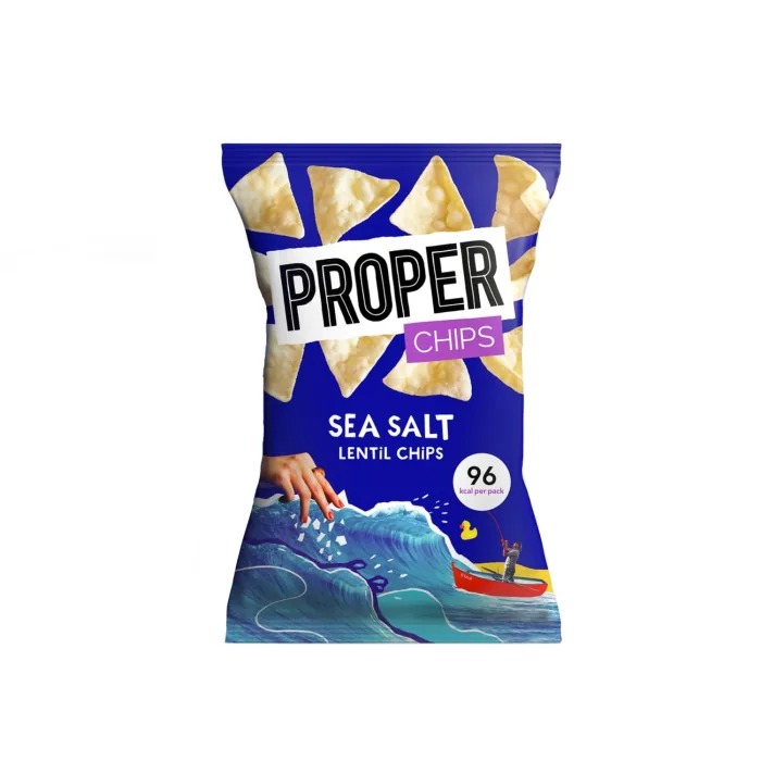Lēcu čipsi Proper ar jūras sāli 20 g