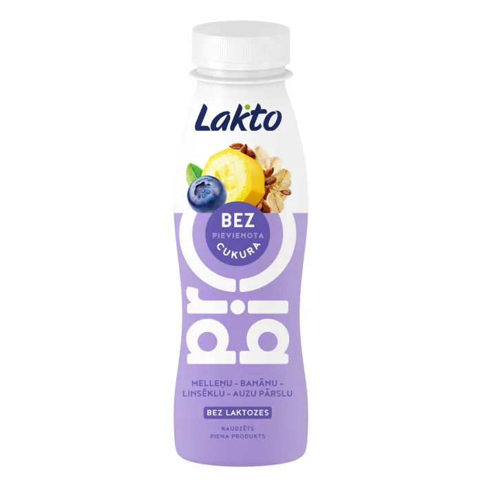 RAUDZĒTS PIENA PRODUKTS LAKTO PROBIO MELLEŅU, BANĀNU, LĪNSEKLU, AUZU 270G