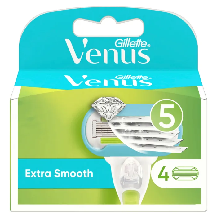 SKŪŠANĀS KASETES GILLETTE VENUS EXTRA SMOOTH SIEVIEŠU 4 GAB.