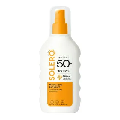 Solero Sun SPF50+ mitrinošs saules aizsargsprejs 200 ml
