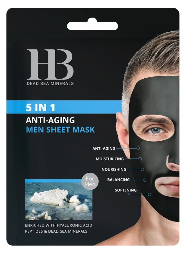 H&B dead sea minerals 5 vienā pretnovecošanās sejas maska ​​vīriešiem