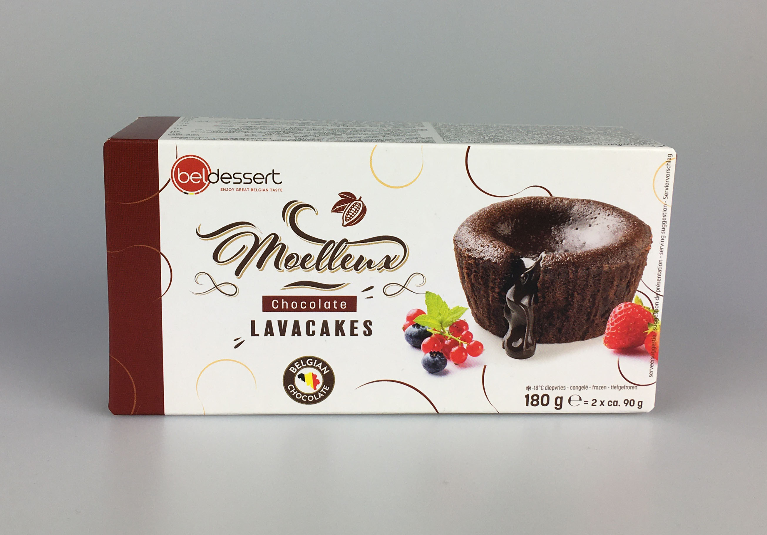 BELDESSERT LAVAS KŪKA AR MELNĀS ŠOKOLĀDES PILDĪJUMU 2X90G SALD.