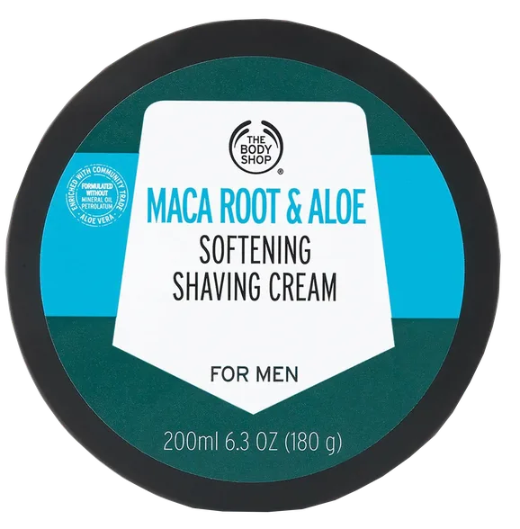 The Body Shop Maca Root & Aloe vīriešu skūšanās krēms, 200 ml