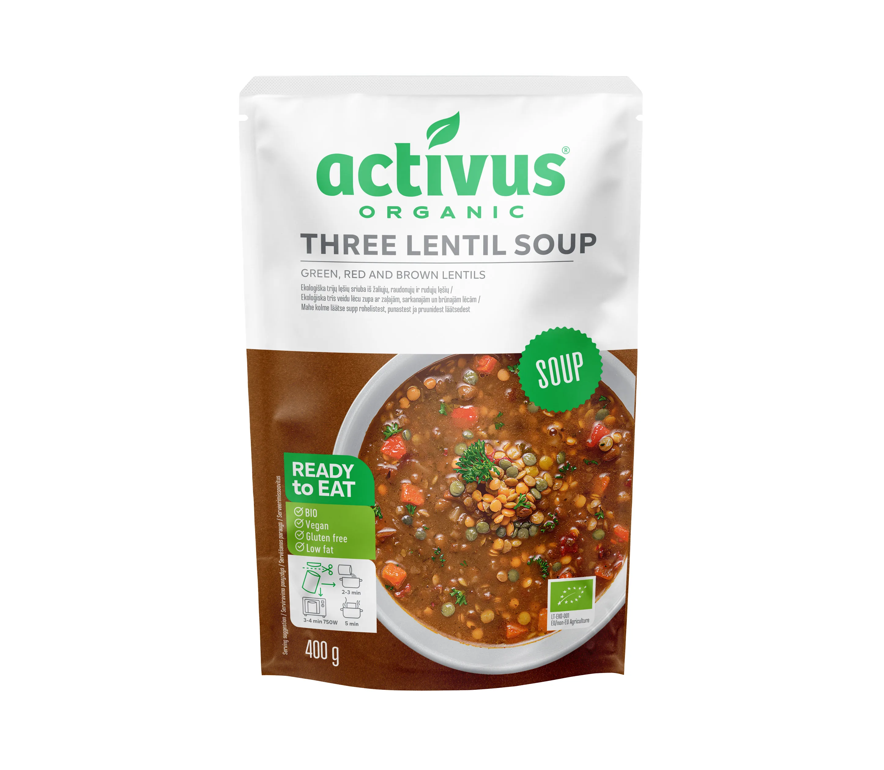 TRĪS LĒCU ZUPA ACTIVUS BIO, 400G