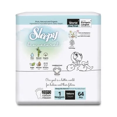 Sleepy BIO Natural autiņbiksītes newborn (2-5 kg) N64