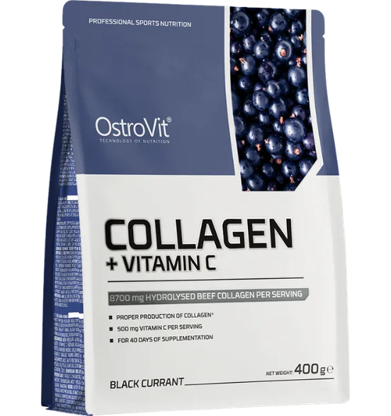 Ostrovit Collagen+Vitaminc Black Currant pulveris, 400 g