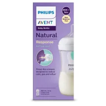 PRETKOLIKU PUDELĪTE PHILIPS AVENT NATURAL RESPONSE AR AIRFREE VĀRSTU, VIDĒJAS PLŪSMAS KNUPĪTIS, 1MĒN.+ 260ML