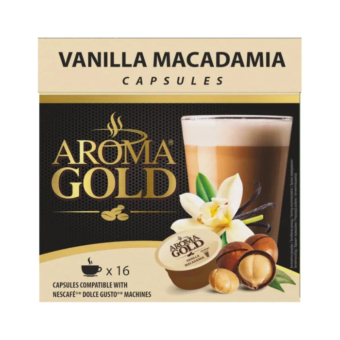 KAFIJAS KAPSULAS AROMA GOLD VANILLA MACADAMIA 256G