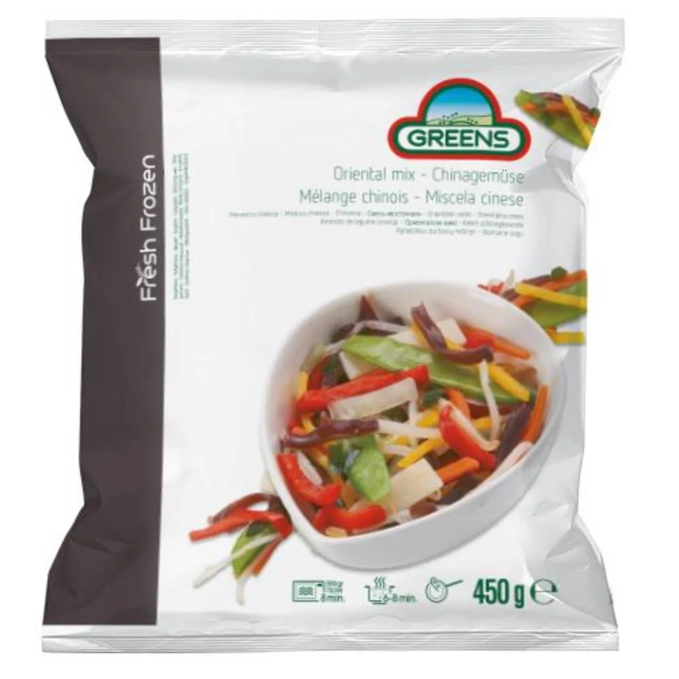 SALDĒTS DĀRZEŅU MAISĪJUMS GREENS CHINA, 450G IQF