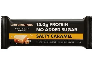 PROTEĪNA BATONIŅŠ THE BEGINNINGS AR SĀĻO KARAMELI 50G
