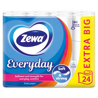 TUALETES PAPĪRS ZEWA EVERYDAY 3KĀRTAS 24RUĻĻI
