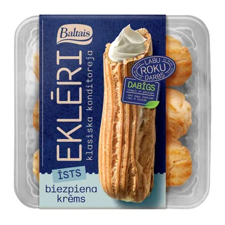 EKLĒRI BALTAIS AR BIEZPIENA KRĒMU 135G