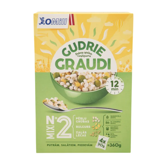 GRAUDU MAISĪJUMS GUDRIE GRAUDI PĒRĻU GRŪBU, BULGURA, ZAĻO LĒCU 360G