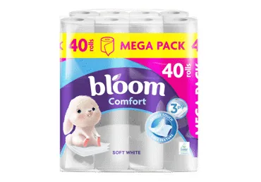 TUALETES PAPĪRS BLOOM COMFORT WHITE 3K.40R.