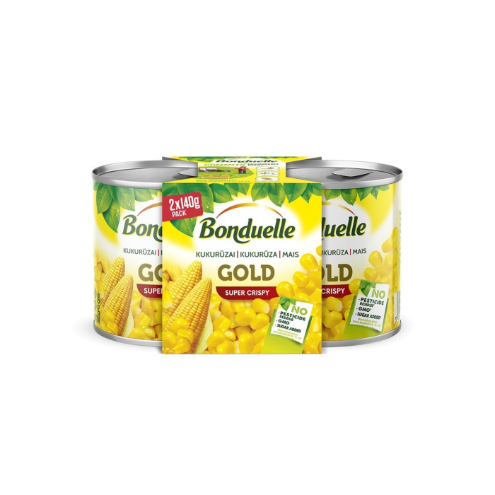 KUKURŪZA BONDUELLE KONSERVĒTA 2X170G/2X140G