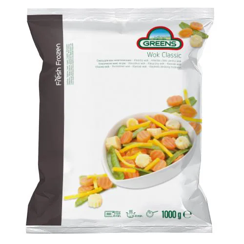 SALDĒTS DĀRZEŅU MAISĪJUMS GREENS WOK CLASSIC, 1KG IQF