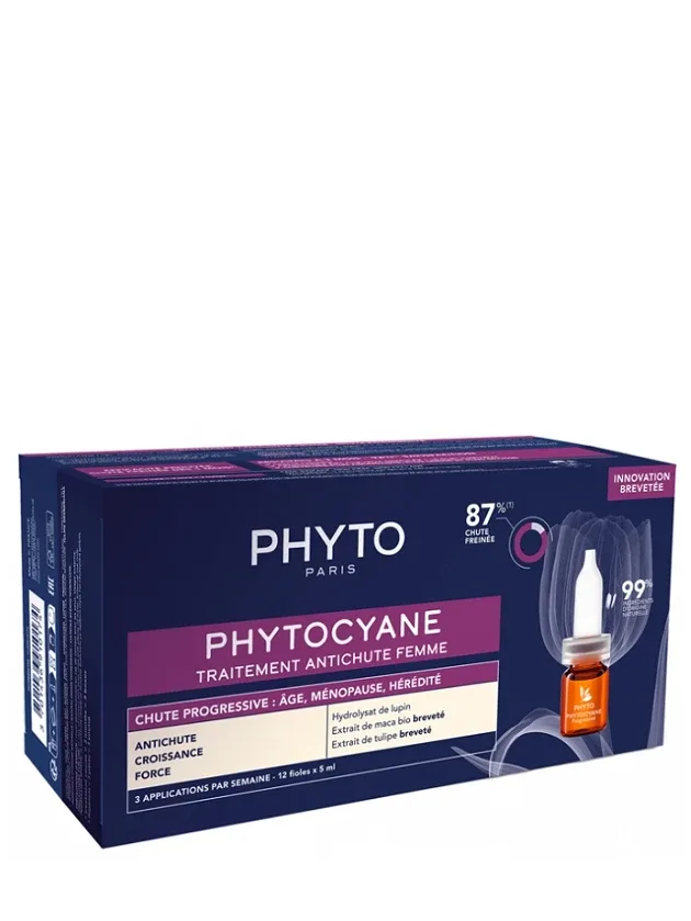 Phyto Phytocyane Progressive līdzeklis pret matu izkrišanu sievietēm, 12 x 5 ml