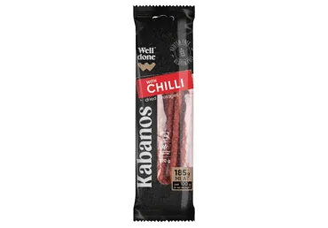 KARSTI KŪPINĀTAS KABANOS DESIŅAS AR ČILI WELL DONE 120G