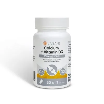 Livsane Calcium + Vitamin D3 tabletes N60