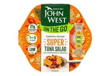 PIKANTIE TUNZIVS SALĀTI AR KUSKUSU UN LĒCĀM JOHN WEST 220G