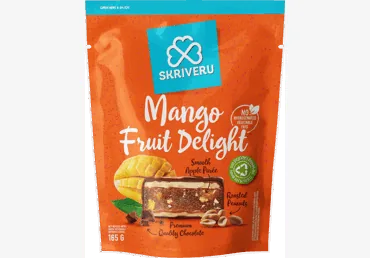 KONFEKTES ŠOKOLĀDĒ AR MANGO SKRĪVERU 165G